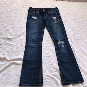 Express dark wash boot cut low rise womens size 2.